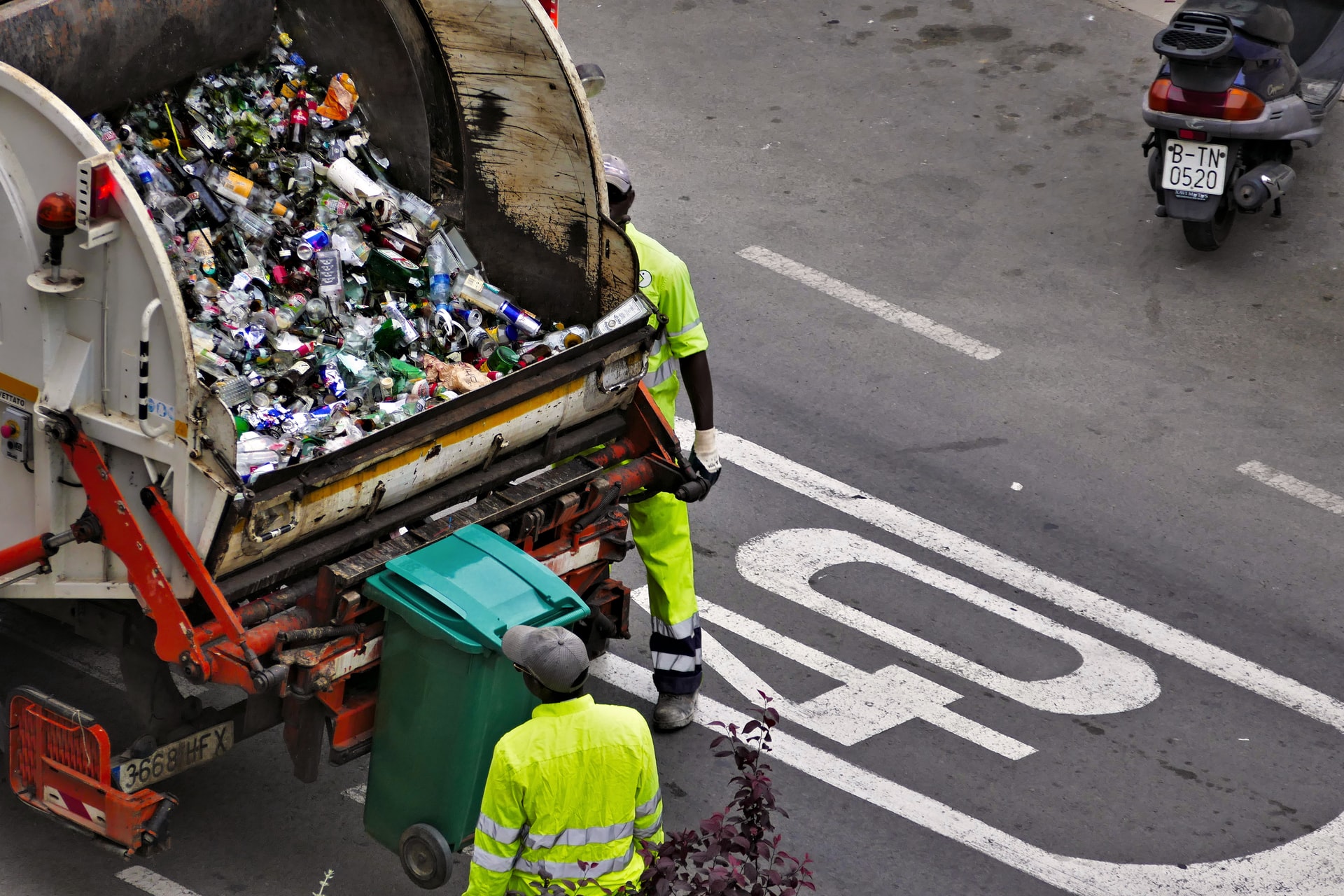 Recycling being collected