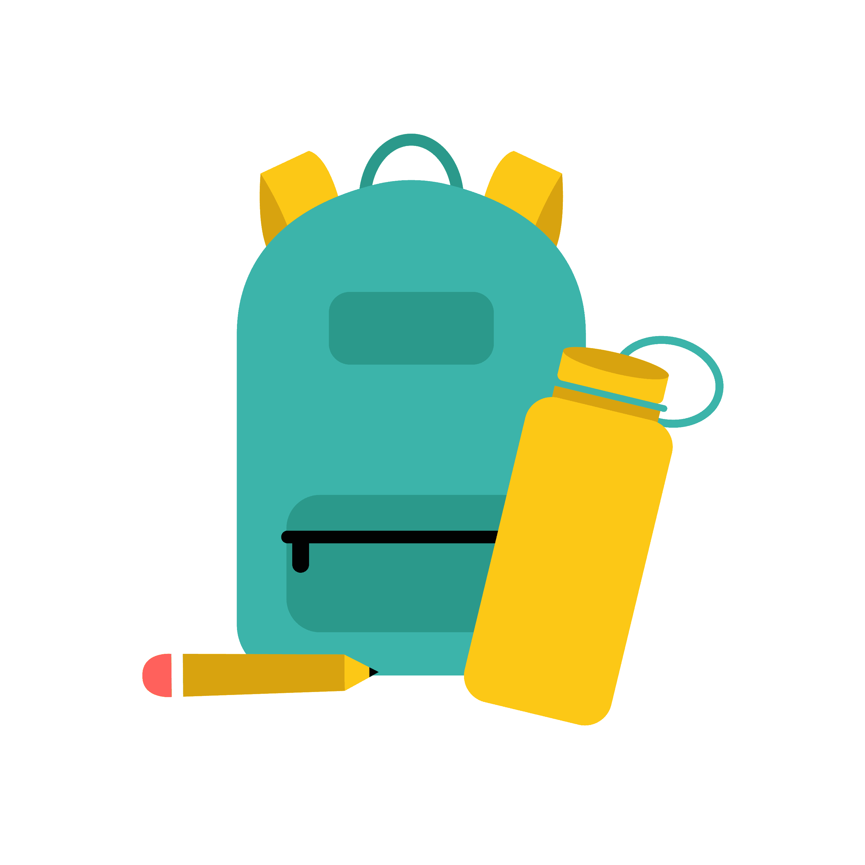 Kids backpack with school accessories bag Vector Image